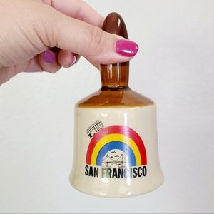 🌈San Francisco🌈Ceramic Rainbow Trolley Golden Gate Bridge Bell